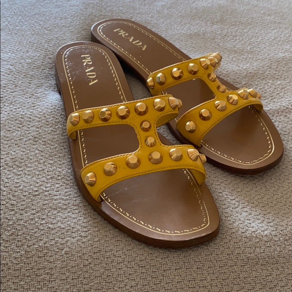Yellow Prada Sandals